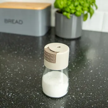 Obraz Dávkovač koření s tlačítkem | Sklo + plast 7×12 cm