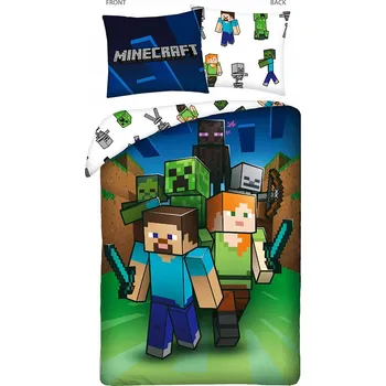 Povlečení Dětské povlečení Minecraft 140 x 200 cm Halantex 100% bavlna Steve Alex
