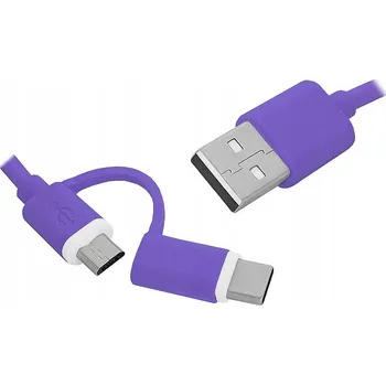 Datový kabel Kabel LTC USB – microUSB typ B 1 m fialový