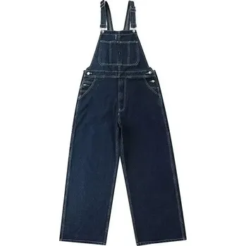 Pánské džíny Unisex džínový overal lacláče – volný rovný střih Barva: Modrá, Velikost: S