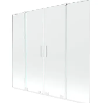 Vanová zástěna Mexen Velar L Duo vanová zástěna 2-křídlová posuvná 200 x 150 cm, transparentní, bílá - 896-200-003-02-20 Vanové zástěny