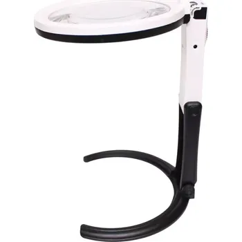 Lupa Ruční lupa LR-6 se stojánkem 138 mm/1,8x 25 mm/5x s LED osvětlením