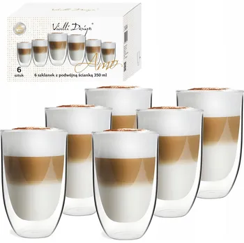 Sklenice Sklenice na kávu a čaj Vialli Design 350 ml, 6 ks