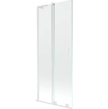 Vanová zástěna Mexen Velar L vanová zástěna 2-křídlová posuvná 80 x 150 cm, transparentní, bílá - 896-080-003-01-20 Vanové zástěny