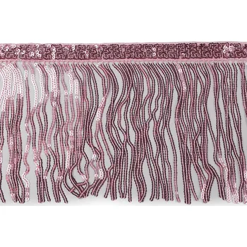 Stuha Flitrové třásně / prýmek šíře 15 cm Varianta: 3 pudrová, Balení: 1 m