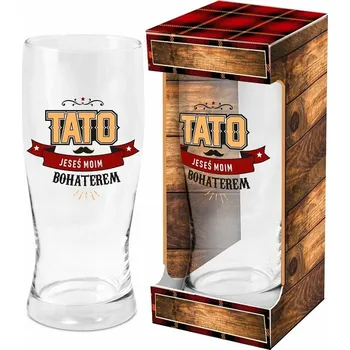 Sklenice Sklenice na pivo TÁTO JSI MŮJ HRDINA, Dárek ke Dni otců pro TÁTU
