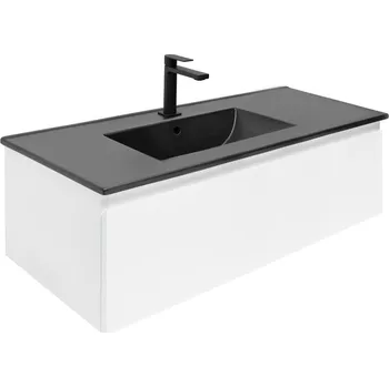 Koupelnový nábytek SAT Koupelnová skříňka s umyvadlem SAT B-WAY 99x30x45 cm bílá lesk BWAY100WU4BB BWAY100WU4BB