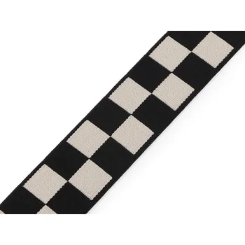 Textilie Pruženka měkká káro šíře 35 mm Varianta: černá káro, Balení: 1 m