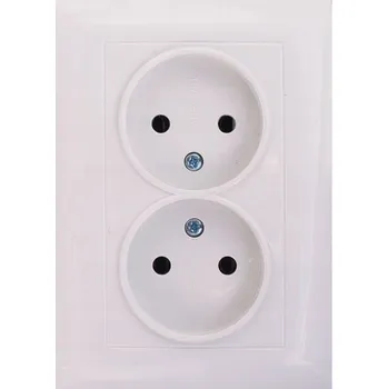 Elektrická zásuvka WESA Dvojitá zásuvka bez uzemnění s rámečkem