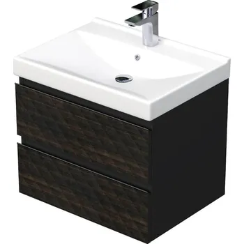 Koupelnový nábytek SAT Koupelnová skříňka s umyvadlem SAT Cube Way 60x47,5x46 cm hnědá mat CUBE3D46602ZHVER CUBE3D46602ZHVER