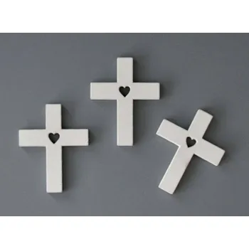 Dřevěná dekorace - Křížek BÍLÝ
