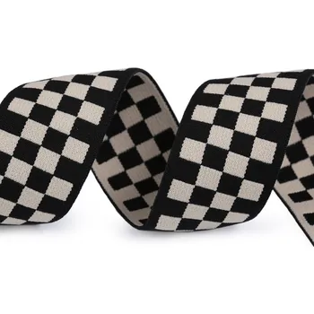 Textilní guma Pruženka měkká šíře 40 mm káro Varianta: 1 černá béžová, Balení: 1 m