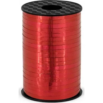 Stuha Stužka na balónky ČERVENÁ lesklá 225 cm
