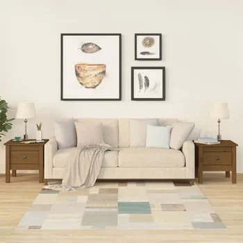 Toaletní stolek Nábytek XL Odkládací stolky 2 ks medově hnědé 40x40x39 cm masivní borovice 813791