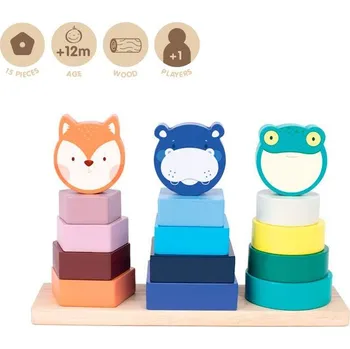 Dřevěná hračka Edukační hračka dřevěná - Animal Towers