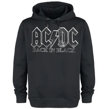 Pánská mikina Mikina s kapucí z AC/DC - Amplified Collection - Back In Black - Muži - černá
