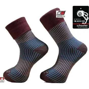 Pánské termoprádlo KS-MERIB zimní ponožky s MERINO vlnou Schoeller 42-44 Vínová