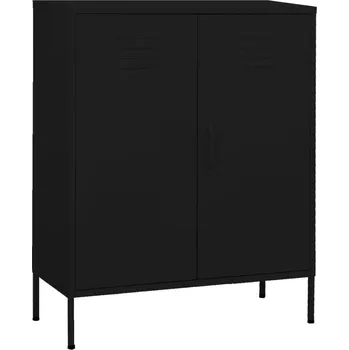 Komoda Nábytek XL Úložná skříň černá 80 x 35 x 101,5 cm ocel 336169