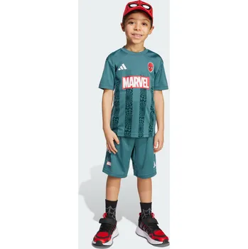 ADIDAS Dětská souprava s tričkem Marvel Spider-Man 7 LET BÍLÁ|MODRÁ