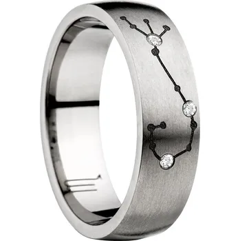 Prsten SWEPOL Titanový prsten ZODIAC, znamení štír - velikost 72 - ZOD-C09-72