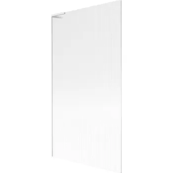 Vanová zástěna Mexen Next L vanová zástěna 1-křídlová 100 x 150 cm, proužky, bílá - 895-100-000-03-09-20 Vanové zástěny