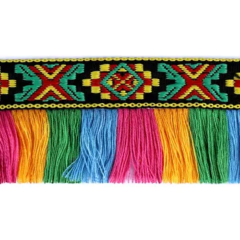 Stuha Prýmek indiánský s třásněmi šíře 45 mm Varianta: multikolor, Balení: 1 m