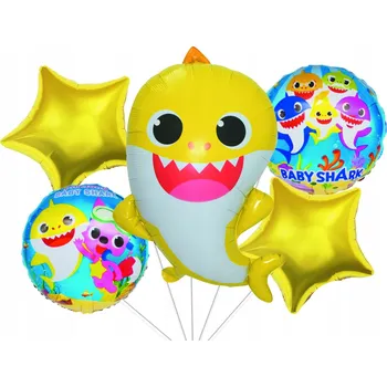 Balónek Sada balónků Baby Shark, Žralok žlutý, 5 ks