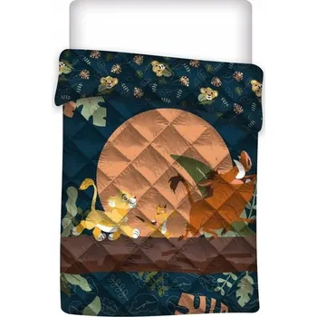 Prostěradlo Přehoz Lví král Simba Pumba Timon 140x200 letní přikrývka pro děti, prošívaný