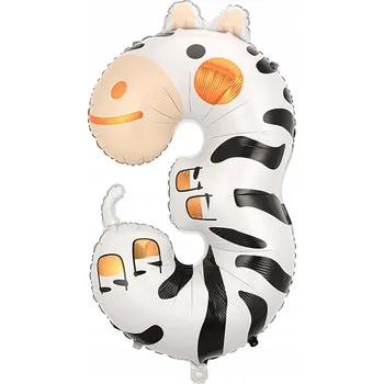 Balónek Fóliový balónek Číslice 3 Zebra 40 palců