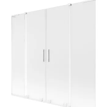 Vanová zástěna Mexen Velar L Duo vanová zástěna 2křídlová posuvná 200 x 150 cm, matná, bílá - 896-200-003-32-20 Vanové zástěny