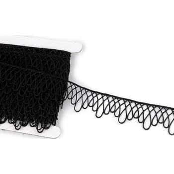 Stuha Vzdušná krajka šíře 30 mm minimalistická Varianta: 2 černá, Balení: 13.5 m