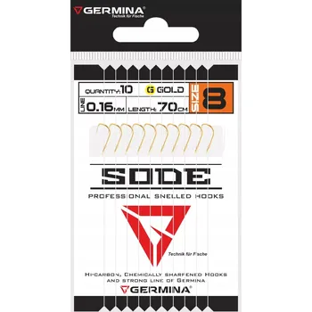 Rybářský háček Háčky s návazcem GERMINA Sode G vel. 12, 0.14mm, 70cm - 10 Ks.