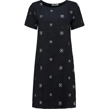 Dámské šaty LNĚNÉ ŠATY S VÝŠIVKOU NAVY Zabaione