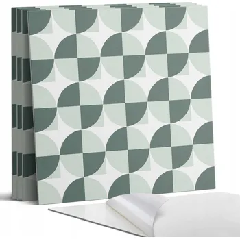 Dlažba Vinylové podlahové dlaždice Geometrie kruhů a čtverců 4 ks 50x50 cm