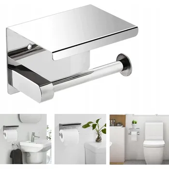 DRŽÁK TOALETNÍHO PAPÍRU Z NEREZOVÉ OCELI DO KOUPELNY STŘÍBRNÝ