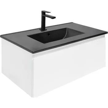 Koupelnový nábytek SAT Koupelnová skříňka s umyvadlem SAT B-WAY 79x30x45 cm bílá lesk BWAY80WU4BB BWAY80WU4BB