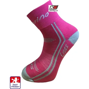 Dámské ponožky KS-CROSS MERINO vlna 33-35 Růžová
