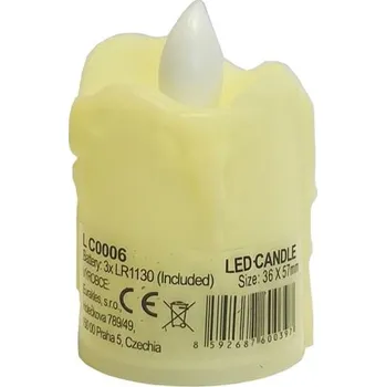 Bit Eurakles LED LC0006 hřbitovní svíčka 3xLR1130 krémová 438906,00