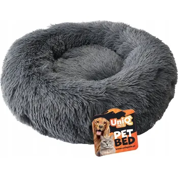 Pelíšek pro psa Pelíšek plyšový pro psa kulatý XL tmavě šedý DONUT UNIQ PETS 80x80 cm
