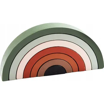 Dřevěná hračka MONTESSORI VELKÁ DŘEVĚNÁ SKLÁDAČKA DUHA TŘÍDIČ