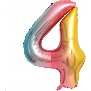 Balónek Fóliový balónek ČÍSLICE 4, gradientní, MULTIKOLOR, 92 cm