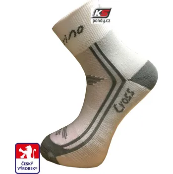 Dámské ponožky KS-CROSS MERINO vlna 37-38 Bílá