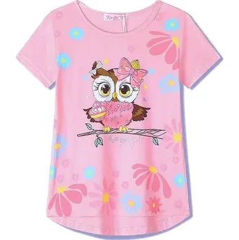 Dívčí tričko DÍVČÍ TRIČKO SE SOVIČKOU FC1107 Velikost: 110, Barva: Růžová