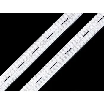 Textilní guma Pruženka dírková šíře 15-17 mm Varianta: 1 bílá, Balení: 30 m