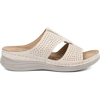 Dámské žabky Seastar Stylové světle béžové nazouváky dámské na plochém podpatku 37