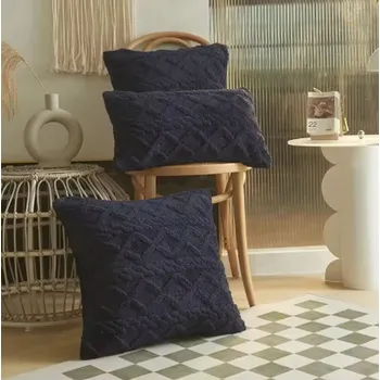 Povlak na polštářek Moderní povlak na polštářek v retro stylu - jednobarevný se vzorem Barva: tmavě modrá, Velikost: 30x50 cm