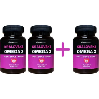 Království zdraví 2+1 Královská Omega 3 s vitamíny K2, D3, E, 3x60 tobolek