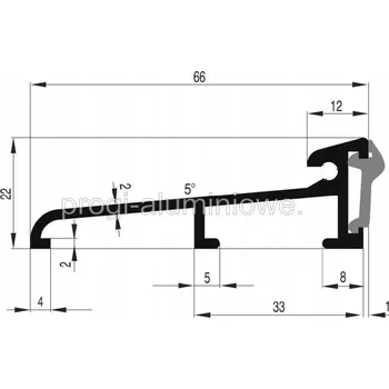 Zárubeň Hliníkový práh plochý pro venkovní dveře LPD 66 100 cm + těsnění
