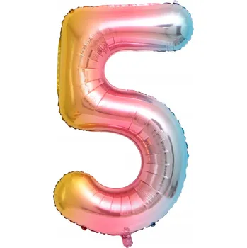 Balónek Fóliový balónek ČÍSLICE 5, gradient, MULTIKOLOR, 92 cm