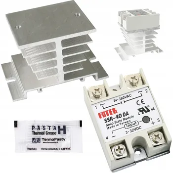 Relé RELÉ FOTEK SSR - 40A DC AC + CHLADIČ PRO RELÉ 1F + TEPLOVODIVÁ PASTA
